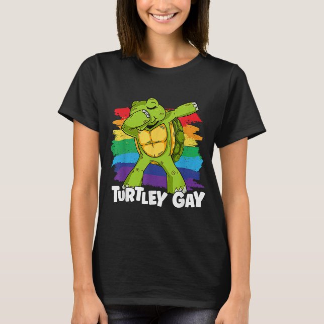 Turtley Gay pride Rainbow Flagga HBT Community HBT T Shirt (Framsida)