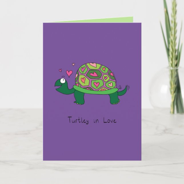 Turtley i Kärlek - Valentinkort Kort (Framsida)
