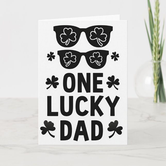 Turtur Papa Shamrock Solglasögon Kort (Framsida)