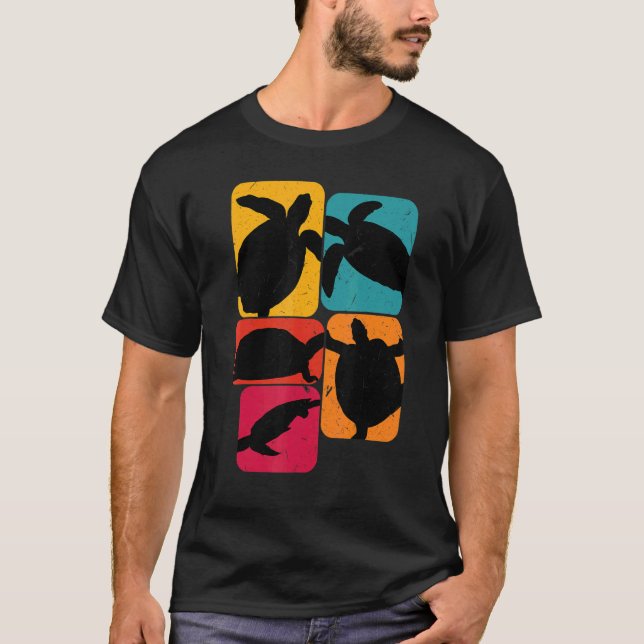 Turturtles Retro Design T Shirt (Framsida)