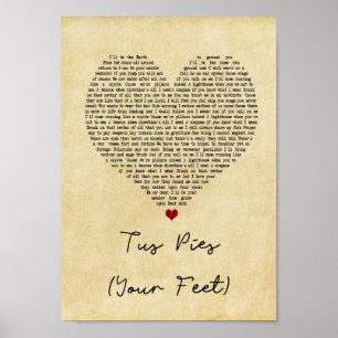 Tus Paj Din Vintage Heart Sång Lyric-utskrift av Poster