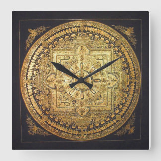 Tusand-Armed Avalokiteshvara Mandala Wall Clock Fyrkantig Klocka
