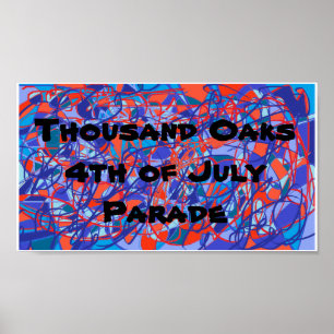 Tusand Oaks 4:e juli Parad,abstrakt konst Poster