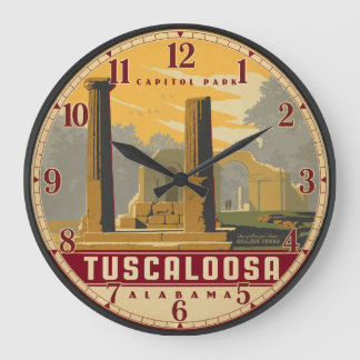 Tuscaloosa Alabama Capitol Park Travel Poster Stor Klocka