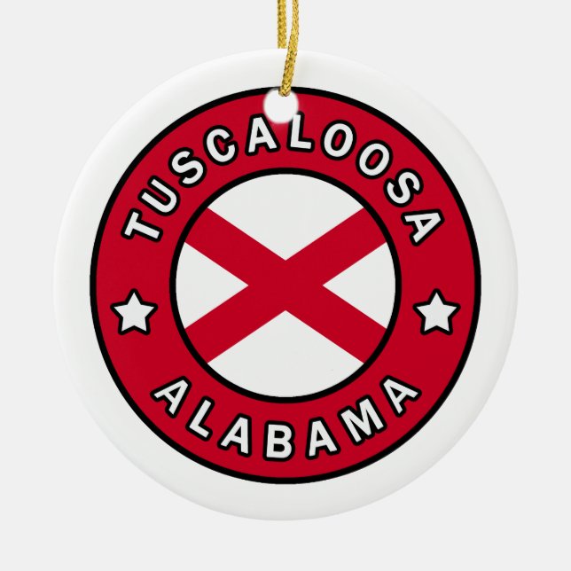 Tuscaloosa Alabama Julgransprydnad Keramik (Framsidan)