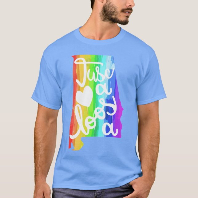 Tuscaloosa Alabama Karta Regnbåge T Shirt (Framsida)