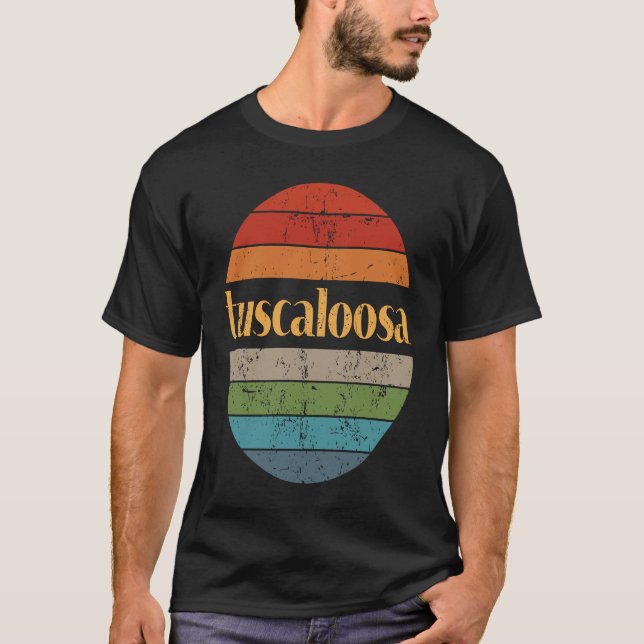 Tuscaloosa Alabama Quality Sunset 3 Distress T Shirt (Framsida)