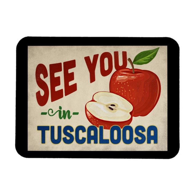 Tuscalosa Alabama Apple - Vintage resor Magnet (Horisontell)