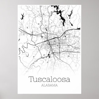 Tuscalosa Karta - Alabama - City Karta Poster