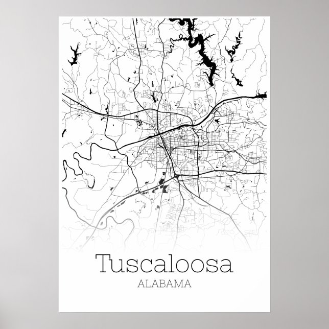 Tuscalosa Karta - Alabama - City Karta Poster (Framsidan)