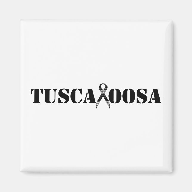 Tuscalosa med Houndstooth Support Ribbon Magnet (Framsidan)