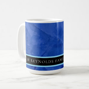 Tuscan Blå Venetiansk Gips Anpassad Monogramm Kopp