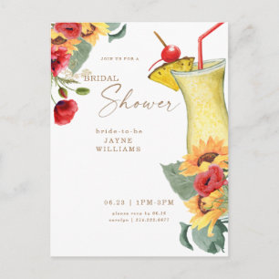 Tuscan Blommigt Cocktail Colorful Möhippa Vykort