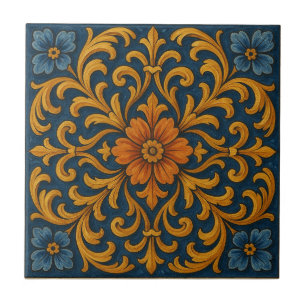 Tuscan Blommigt Stil Kakelplatta