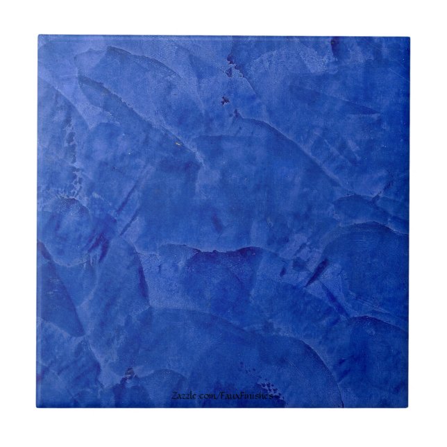 Tuscan Blue Venetian Plaster Ceramic Tile Kakelplatta (Framsidan)
