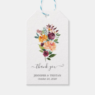 Tuscan Botanias Blommigt Blooms Watercolor Bröllop Presentetikett