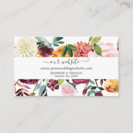 Tuscan Botanical Blommigt Blooms Bröllop webbplats Tilläggskort