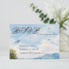 Tuscan Countryside Scenery Wedding Response Card OSA Kort