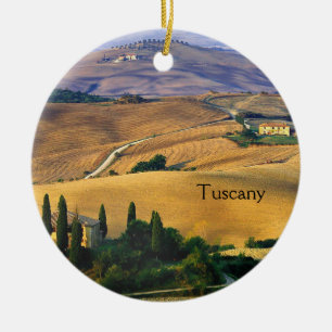 Tuscan Countryside, Tuscany Italien Ceramic Orname Julgransprydnad Keramik