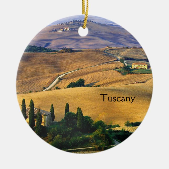 Tuscan Countryside, Tuscany Italien Ceramic Orname Julgransprydnad Keramik (Framsidan)