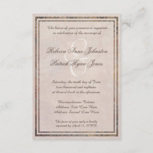 Tuscan Damask Elegant Italienska Stil bröllopsinbj Inbjudningar