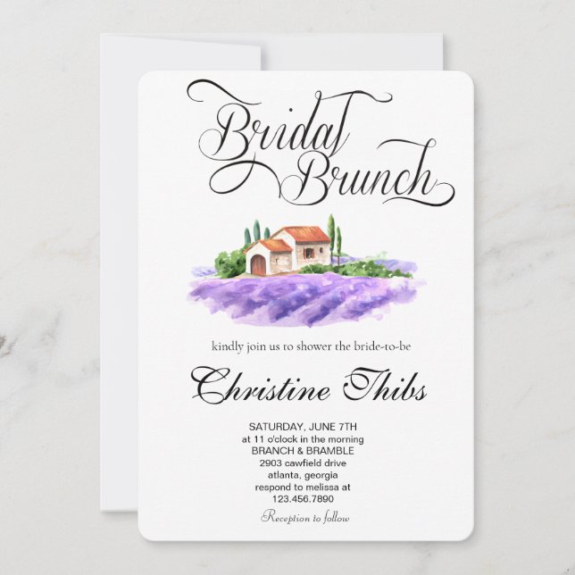 Tuscan druvhage bröllopsdusch inbjudan (Framsida)