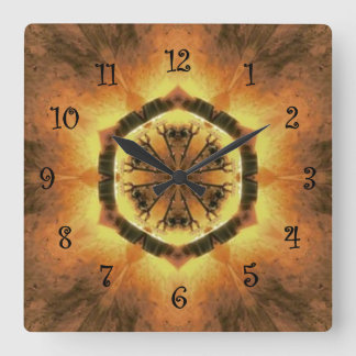 Tuscan Färg ~ Guld, Russet, White 73 Fyrkantig Klocka