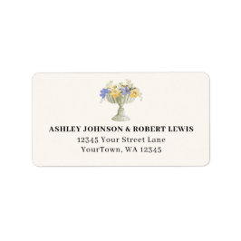 Tuscan Garden Urn Floral Wedding RSVP Address Adressetikett