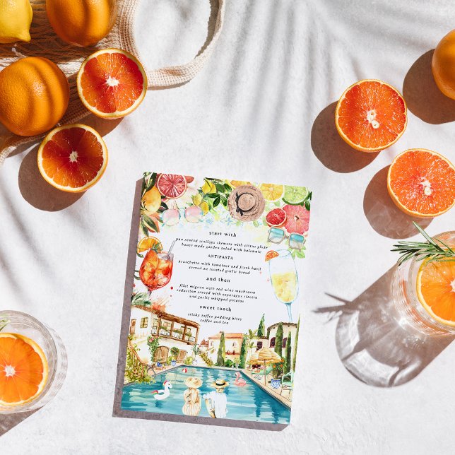 Tuscan Italienska Bassäng Party | Spritz Menu Meny (Skapare uppladdad)