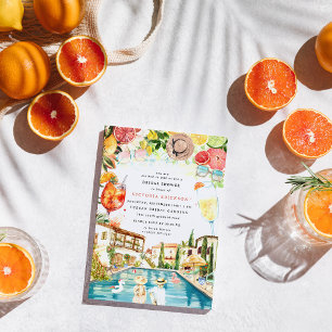 Tuscan Italienska Bassäng Party Spritz-Möhippa Inbjudningar