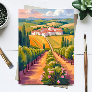 Tuscan landsbygd akvarell Italien målning Vykort