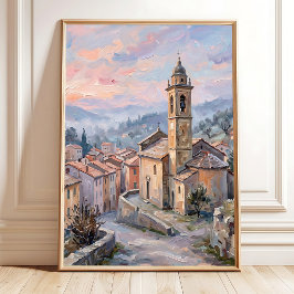 Tuscan landsbygd väggkonst | Impressionistisk by