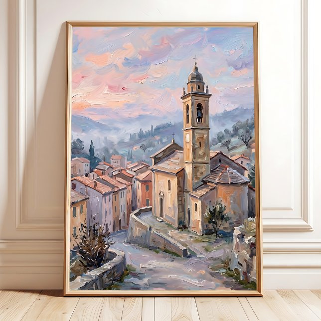 Tuscan landsbygd väggkonst | Impressionistisk by (Skapare uppladdad)