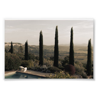 Tuscan landscape hidden behind cypresses (2024) fototryck