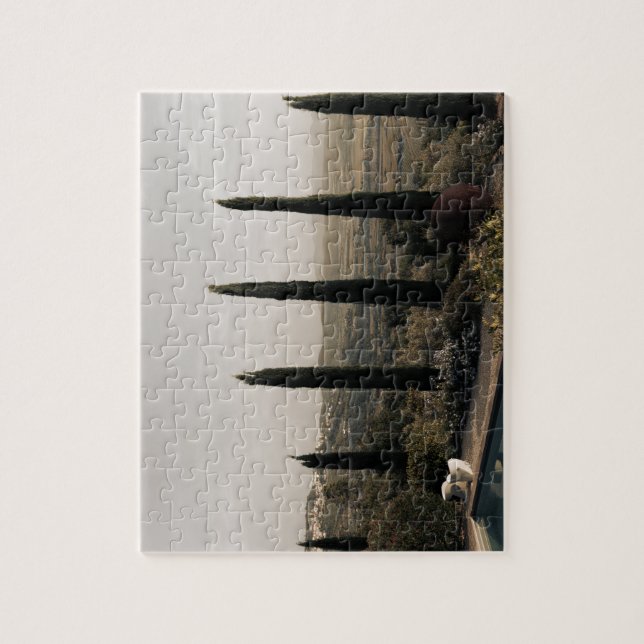 Tuscan landscape hidden behind cypresses (2024) pussel (Vertikal)