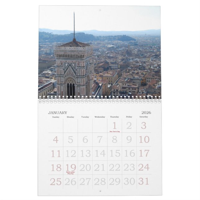 Tuscan landskap kalender (Jan 2026)