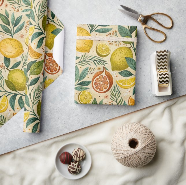 Tuscan Lemon Grove Present  Presentpapper (Hantverk)