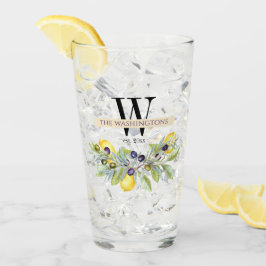 Tuscan Lemons Olife Monogram Namn Drinking Glaskopp