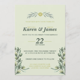 Tuscan Olive Garden bröllopsinbjudan Inbjudningar