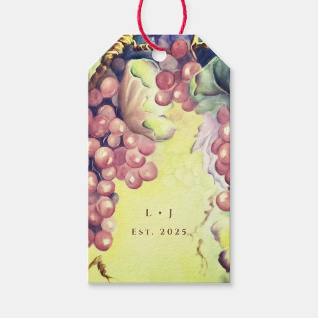 Tuscan Rik Red Grapes Cocktail Napkins Presentetikett (Framsidan)