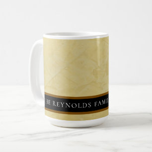 Tuscan Sun Gul Puts Black Band Monogrammug Kaffemugg