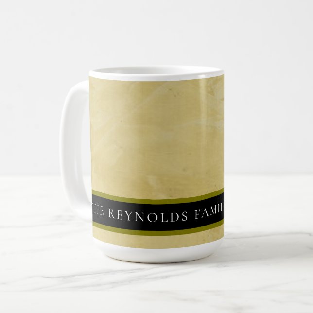 Tuscan Sun Gul Venetiansk Gips Anpassad Monogram Kaffemugg (Framsida vänster)