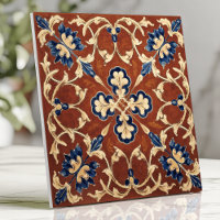Tuscan Terrakotta Blå och Guld Blommig