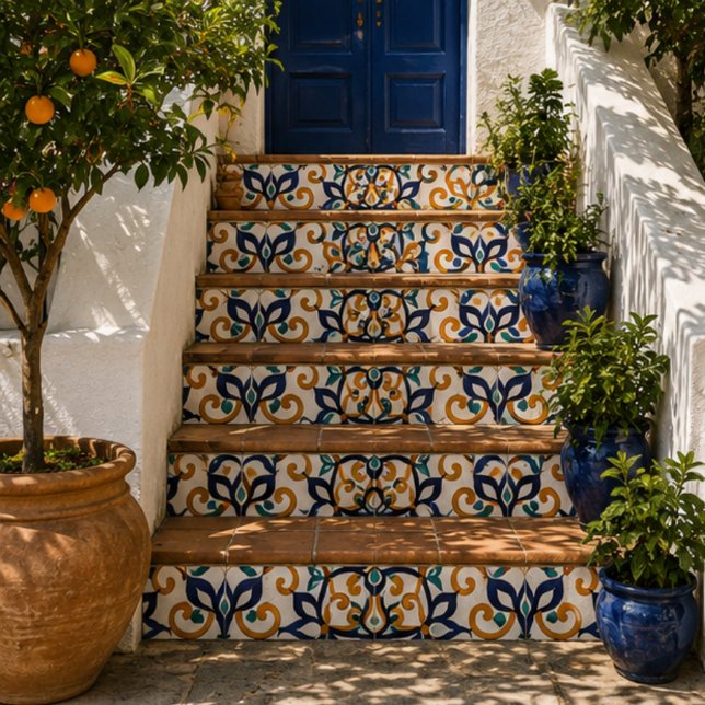 Tuscan Verve Vibrant Scrollwork  Mediterranean  Kakelplatta (Skapare uppladdad)