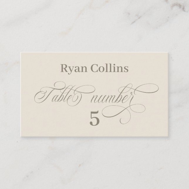 Tuscan Villa Calligraphy Place Cards Placeringskort (Framsida)