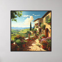 Tuscan Villa Canvasväggkonst 40x40 tum