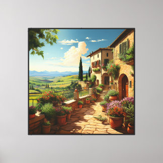 Tuscan Villa Canvasväggkonst 40x40 tum Canvastryck