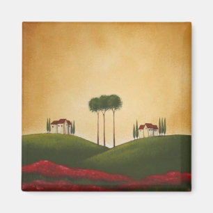 Tuscan villor och vallmor magnet