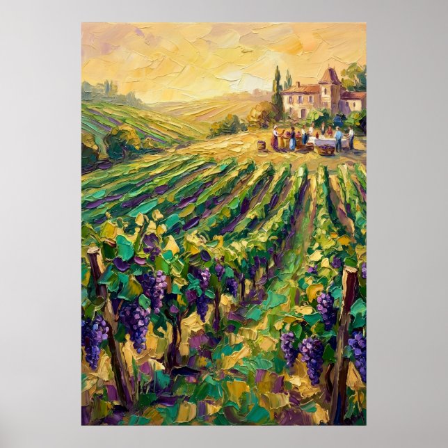 Tuscan vindgård landskapsaffisch poster (Framsidan)