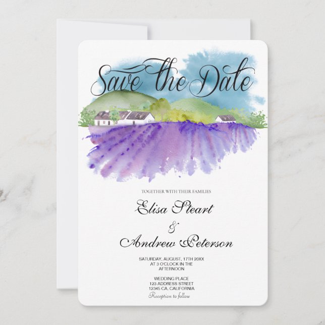 Tuscan vindruvgård Save the Date Inbjudan (Framsida)